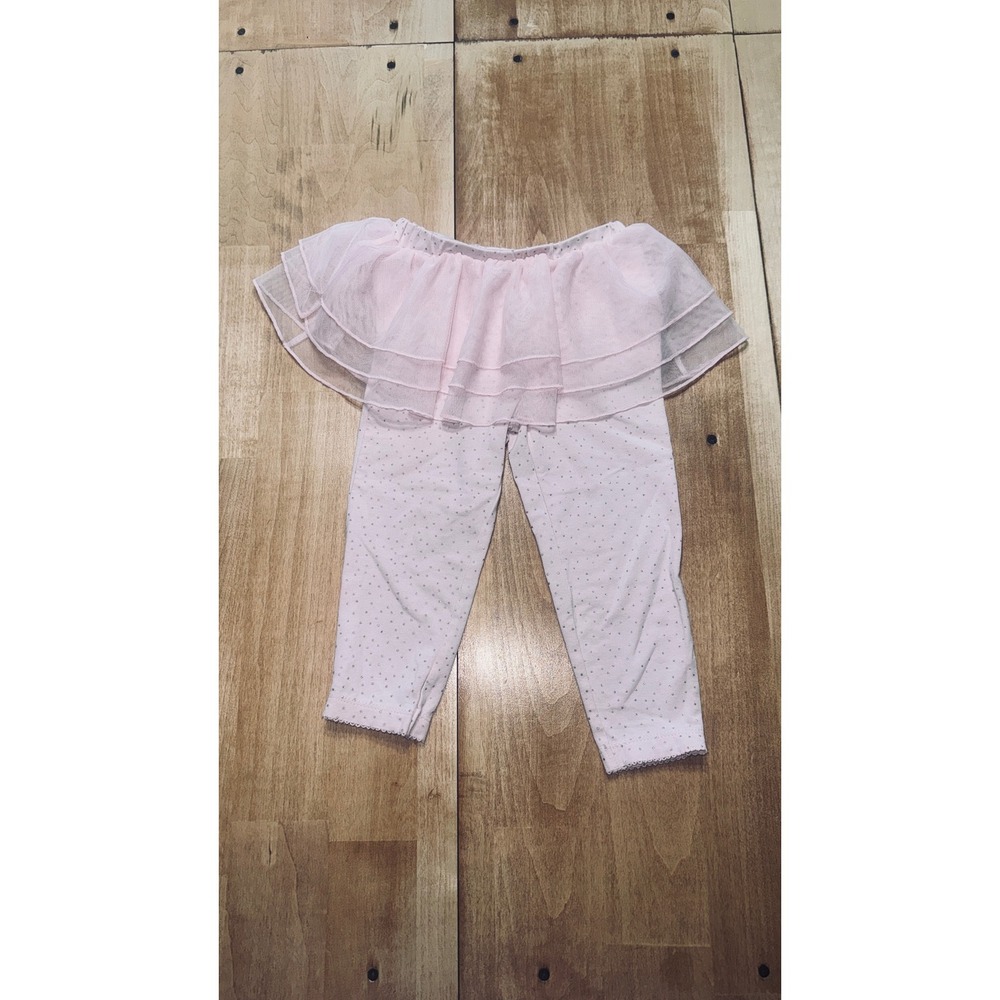 Carters Baby Girls 24 Months Pink‎ Glitter Dot Tulle Skirt Leggings Pants